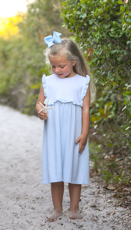 Alice Dress, Light Blue Stripe