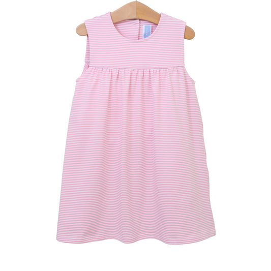 Jillian Jumper Dress, Light Pink Stripe