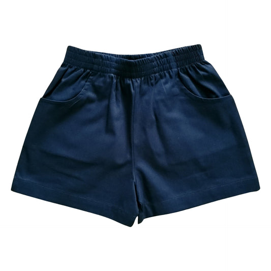 Boy Twill Shorts with Pockets, Navy