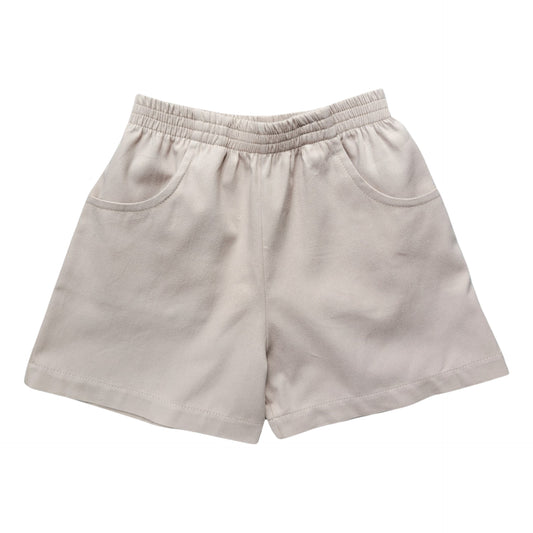 Boy Twill Shorts with Pockets, Khaki Sand