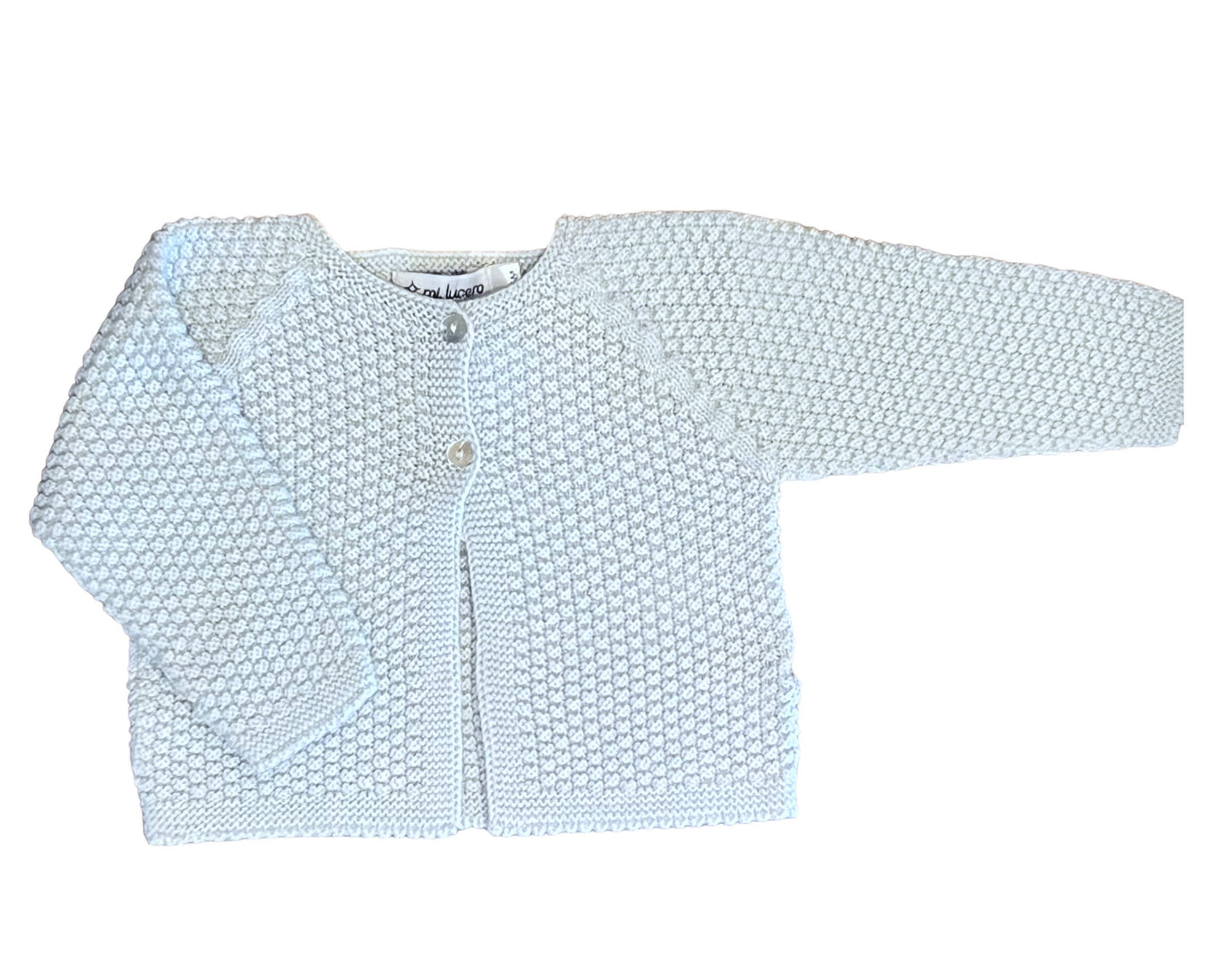 Light Blue Rice Stitch 2 Button Cardigan