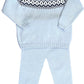 Fair Isle Light Blue & Navy Herringbone Jogger Set