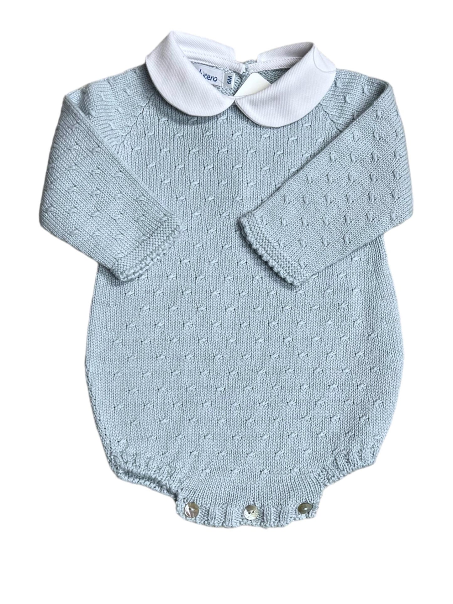 Lt. Blue Diagonal Pattern Collared Bubble