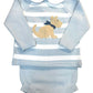 Dog Light Blue Stripe Diaper Set