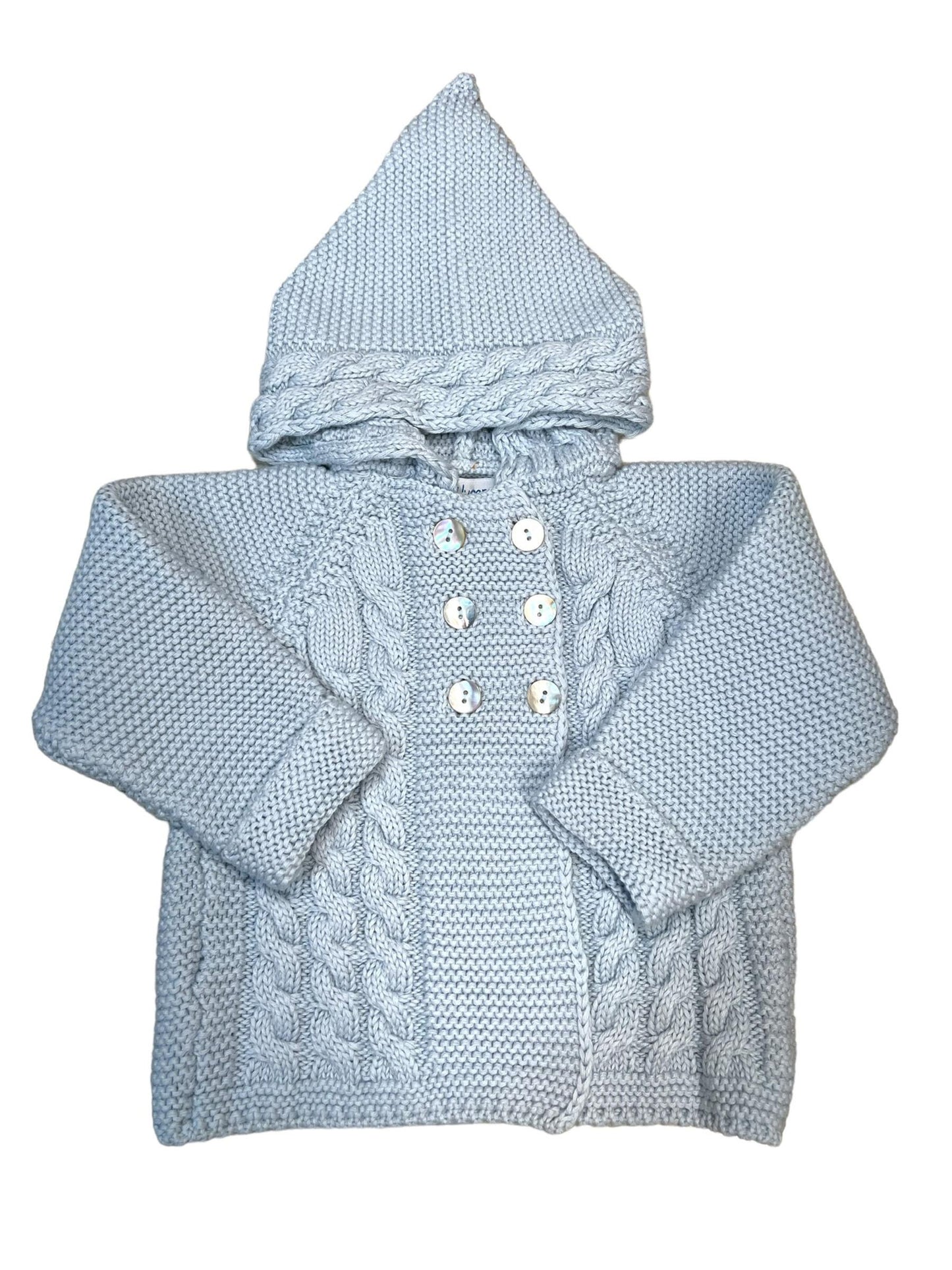 Light Blue Hooded Sweater Jacket