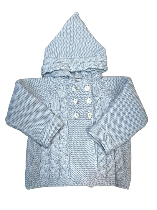 Light Blue Hooded Sweater Jacket