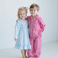 Girl's Candy Cane Blue Gingham Nightgown