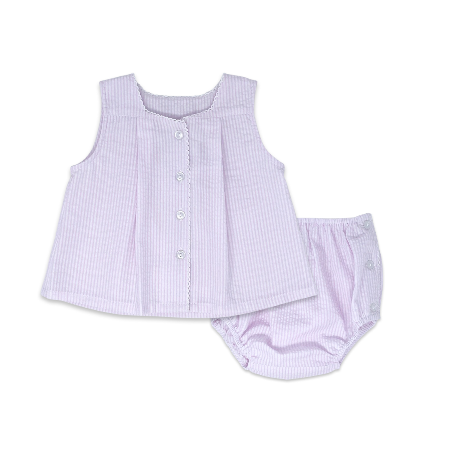 Jill Diaper Set Pink Seersucker