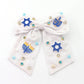 Happy Hanukkah White Bow- verified