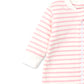 Basics Stripes Zip Footie, Pink