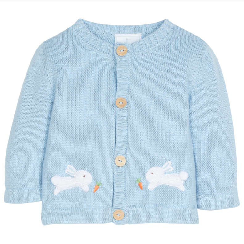 Blue Bunny Crochet Cardigan Sweater
