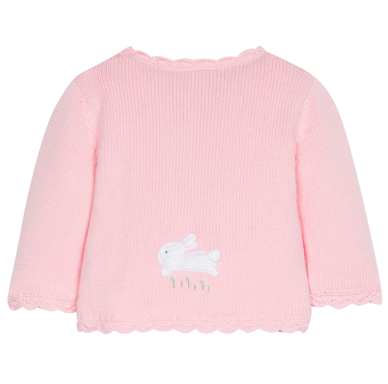 Pink Bunny Crochet Cardigan Sweater