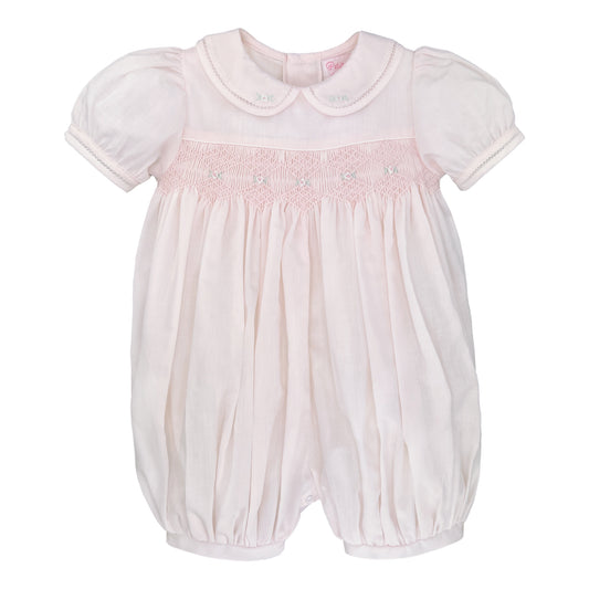 Diamond Smocked Pink French Bubble
