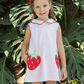 Strawberry Applique Pink Stripe Knit Bryar Dress