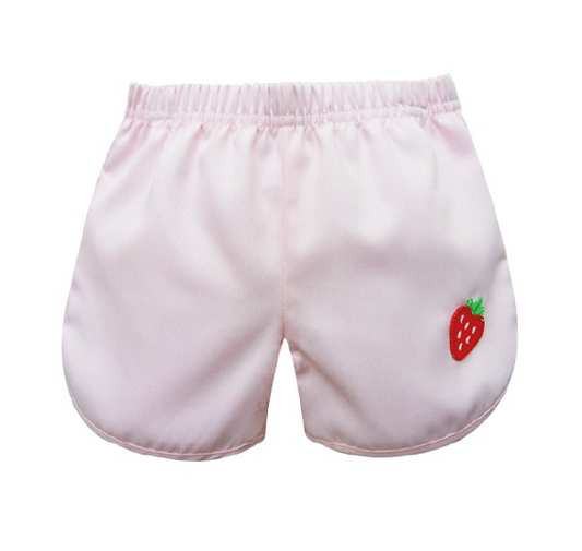 Strawberry Applique Pink Pique Skylar Shorts