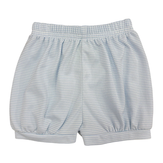 Adam Banded Shorts, Light Blue Bitty Stripe Knit