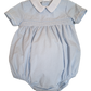 Boy's Blue Check Smocked Bubble