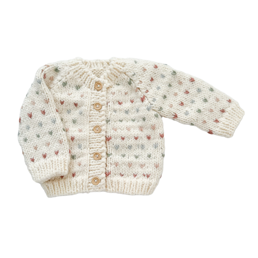 Sawyer Cardigan, Pastel Hearts