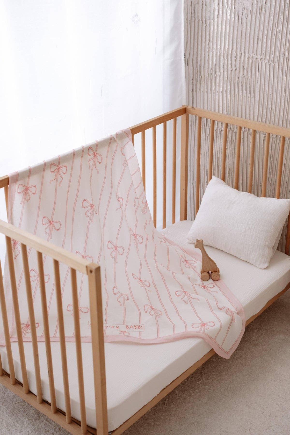 Muslin Swaddle, Pink Ribbon