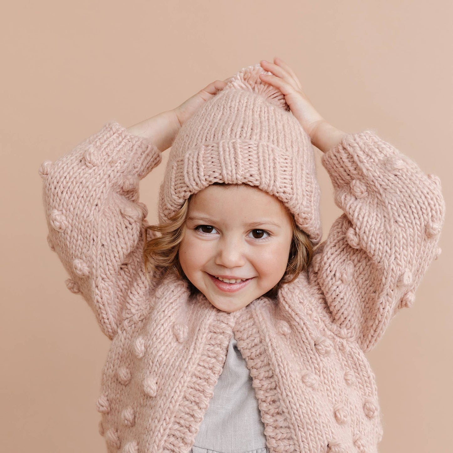 Popcorn Cardigan, Blush