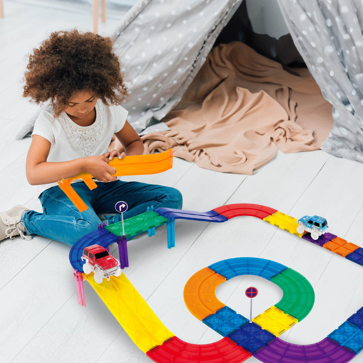 30pc Magnetic Race Track Building Set