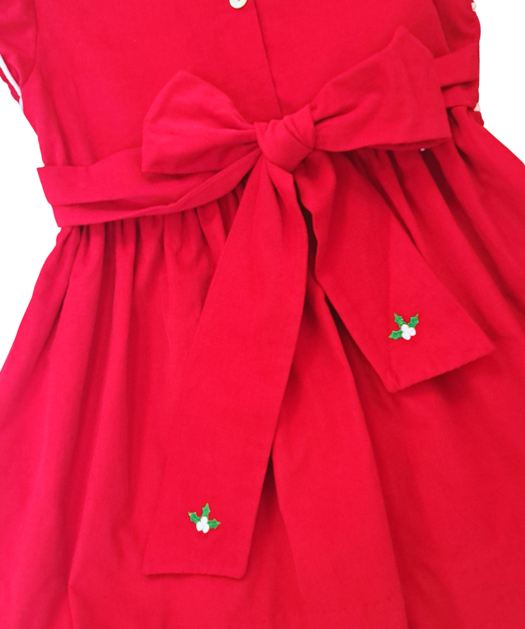 Corduroy Red Classic Christmas Dress