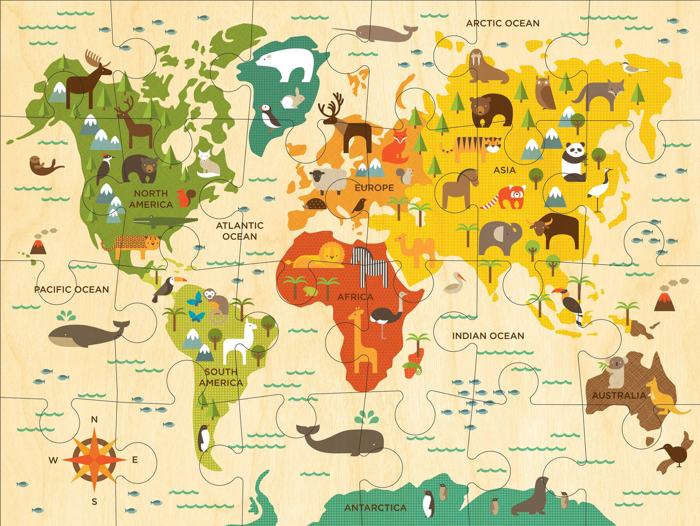 World Map 24-Piece Floor Puzzle