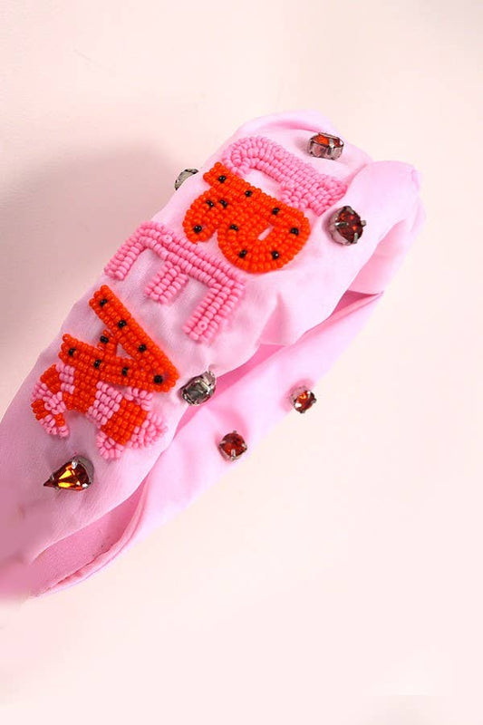 Women's Halloween Embellished Headband, Pink Trick or Treat