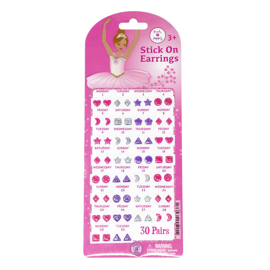 30 Pairs Ballerina Stick On Earrings, Pack of 12