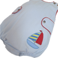 Boy's Sailboat Applique Blue Seersucker Bubble