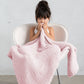 Plush Chenille Knit Baby Blanket, Pink