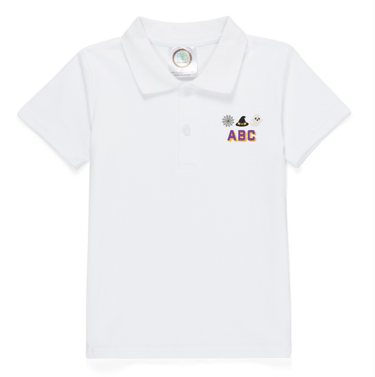 Boy's Short Sleeve Polo Shirt, White