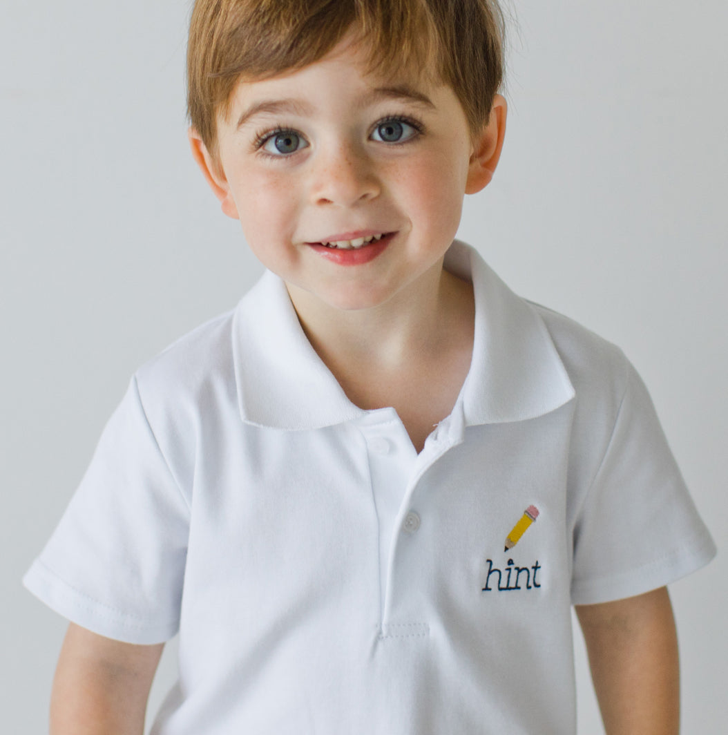 Boy's Short Sleeve Polo Shirt, White