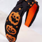 Jack o Lantern Beaded Headband, Black