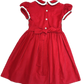 Red Corduroy Smocked Christmas Dress