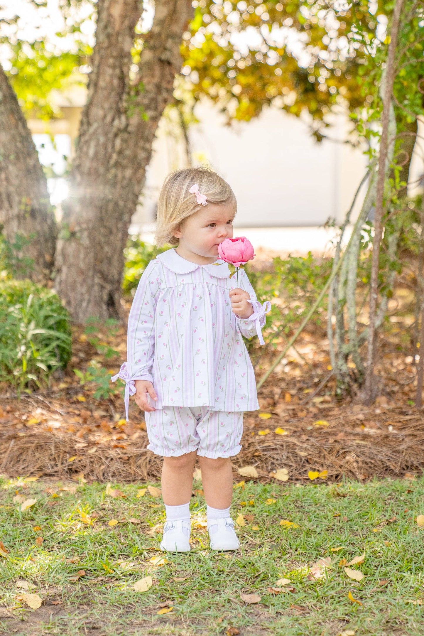 Mary Charlotte Striped Tulip Bloomer Set: