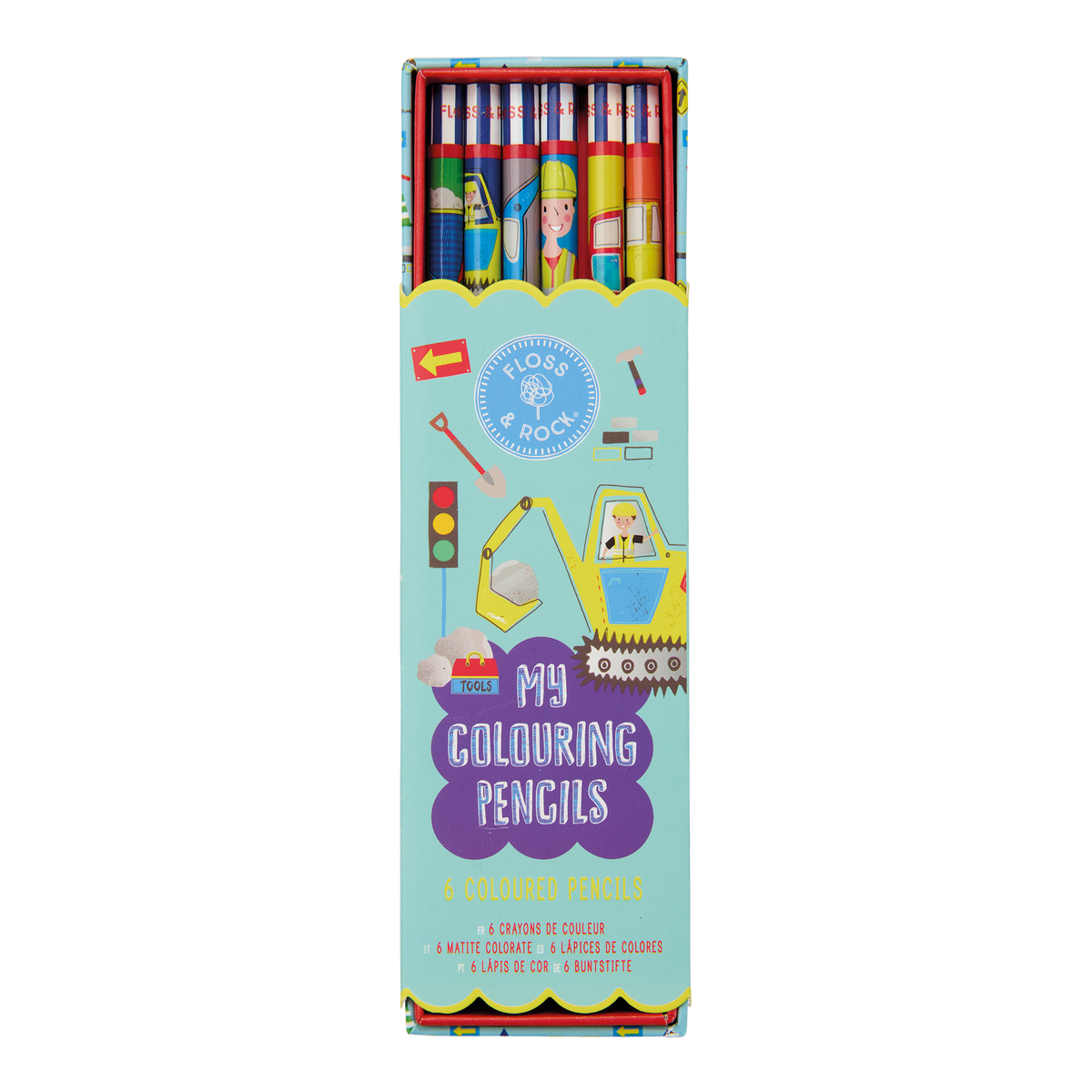 Construction My Pack of 6 Coloring Pencils