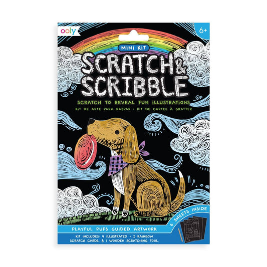 Mini Scratch & Scribble Art Kit, Playful Pups