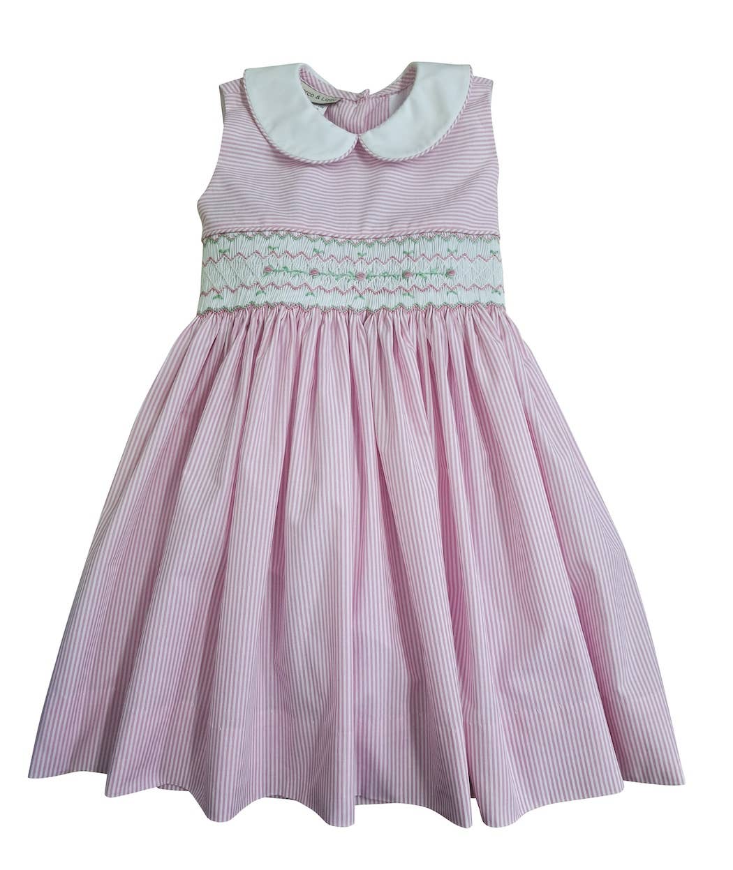 Taylor Pink Stripe Smocked Sleeveless Dress