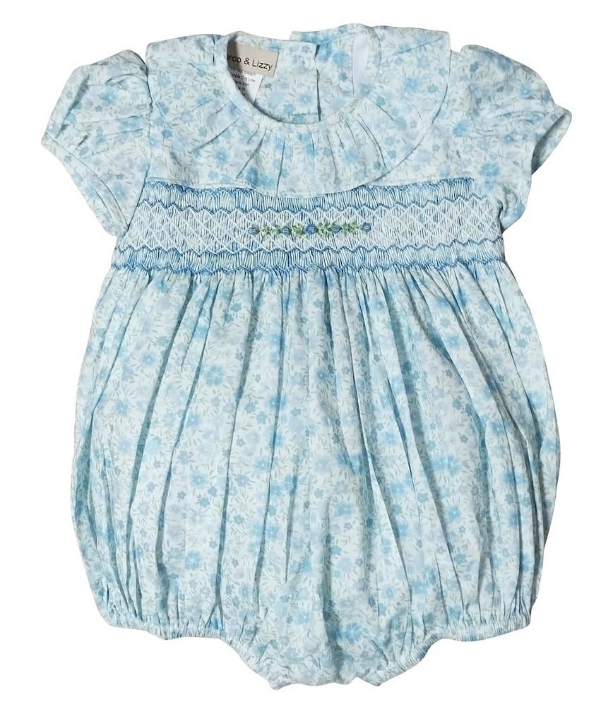 Carly & Ronnie Floral Print Smocked Bubble