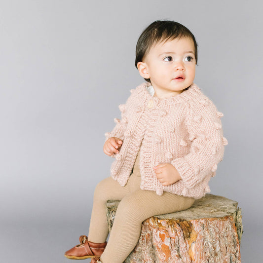 Popcorn Cardigan, Blush