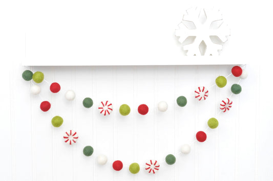 Classic Felt Peppermint Garland