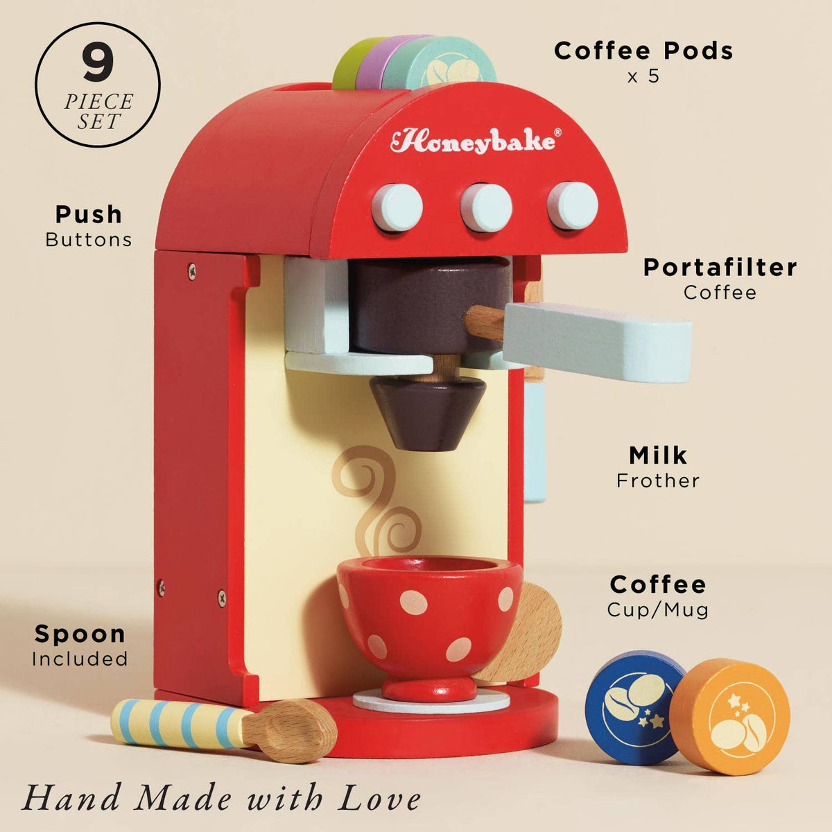 Wooden Coffee Machine & Cup