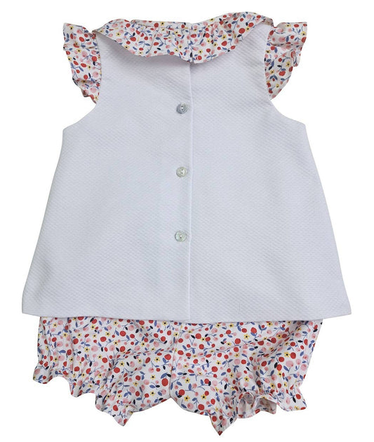 Cherry Print Applique Bloomer Set