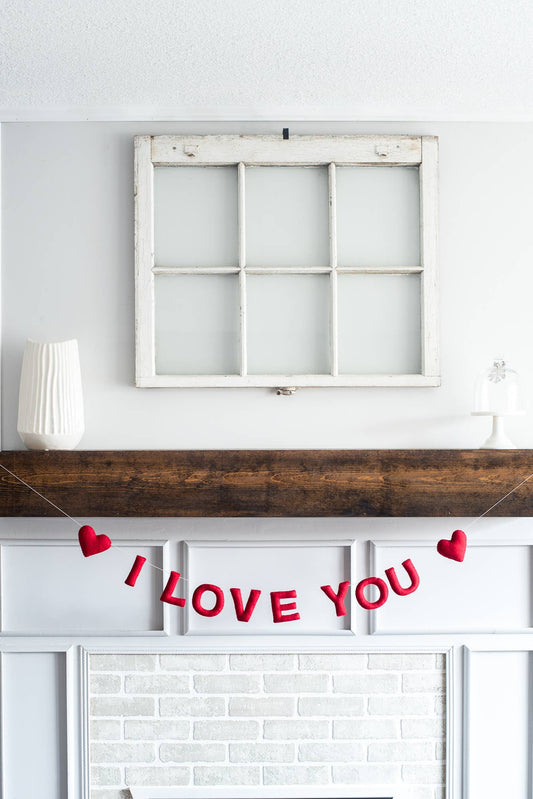 I Love You Valentines Felt Garland