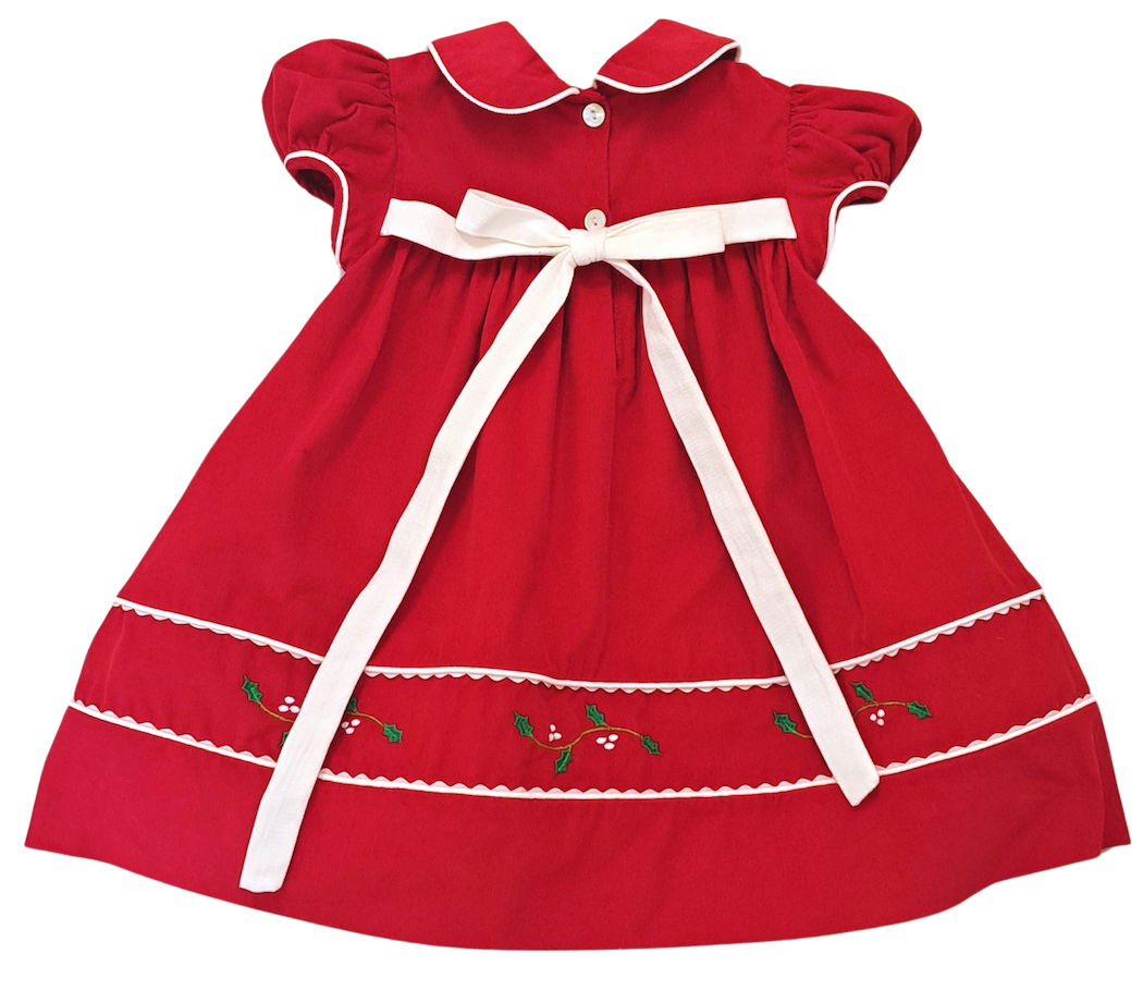 Corduroy Red Classic Float Christmas Dress