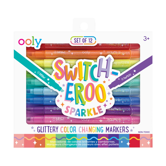 Switch-Eroo Sparkle Glittery Color Changing Markers, Set of 12