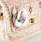 Floral Brooch Tweed Purse, Pink