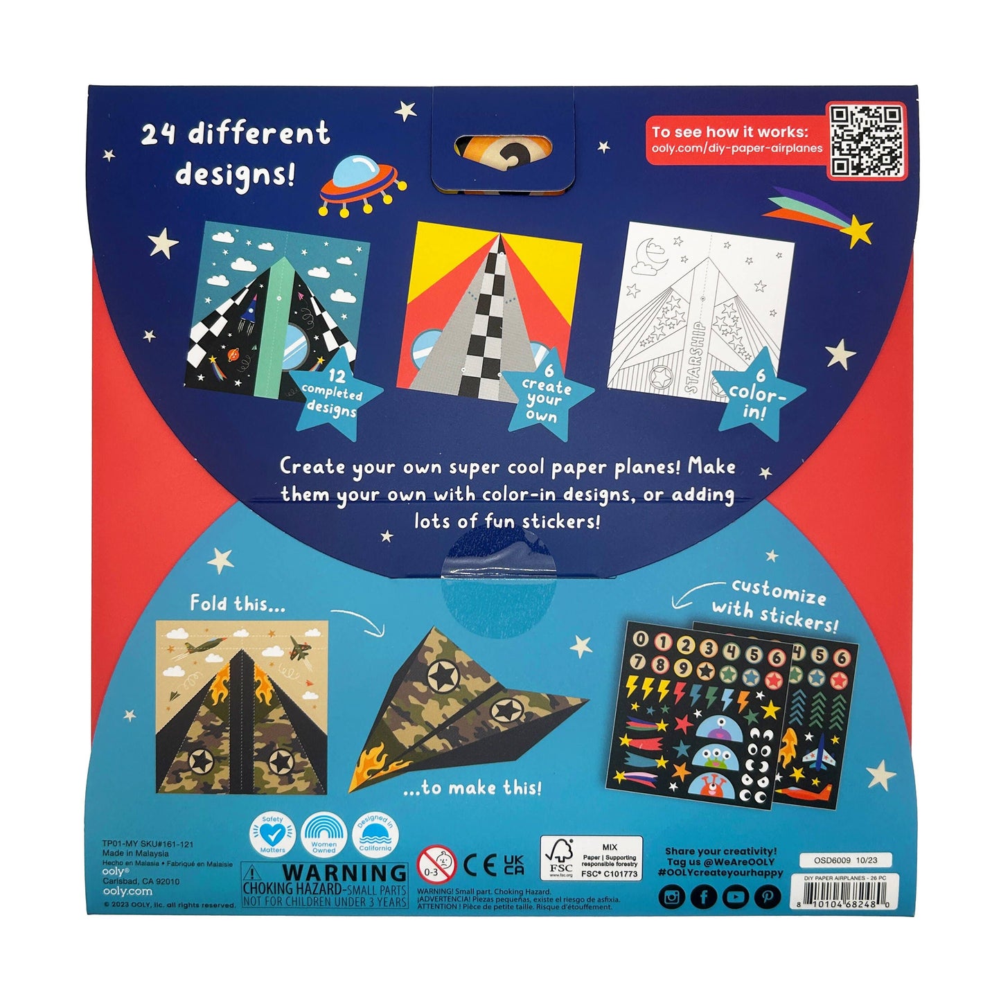 D.I.Y. Paper Air Planes Activity Kit, Set of 24 Designs