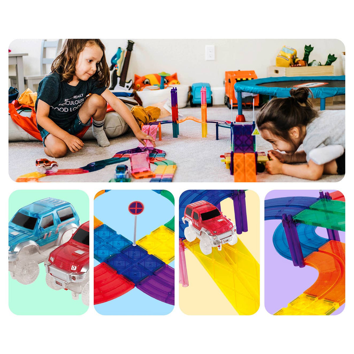 30pc Magnetic Race Track Building Set